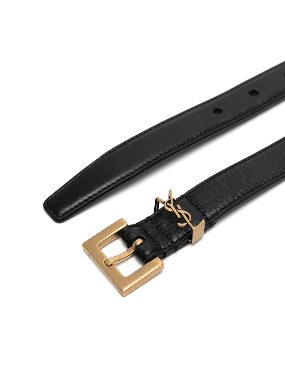 Saint Laurent Pre-Owned Cassandre leren riem - Zwart