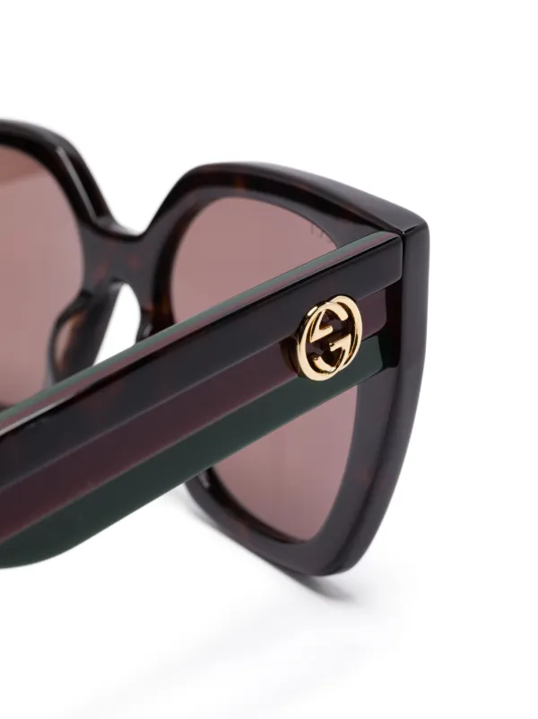 Gucci Pre-Owned Web-detail Sunglasses | Brown | FARFETCH ID display picture 2