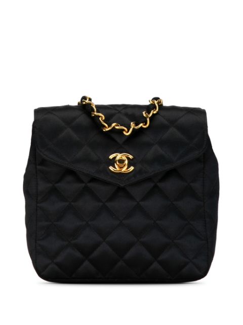 CHANEL 1986-1988 CC Quilted Satin crossbody bag Women