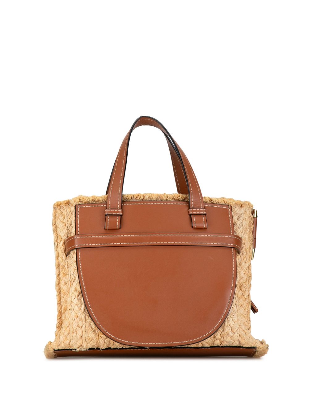 Loewe 2018-2023 Small Raffia and Leather Gate Top Handle Bag satchel Women