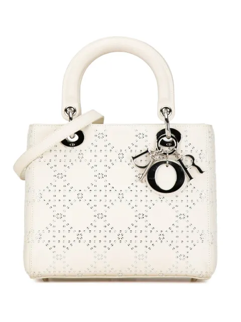 Christian Dior 2013 Medium Perforated Calfskin Cannage Lady Dior satchel Women