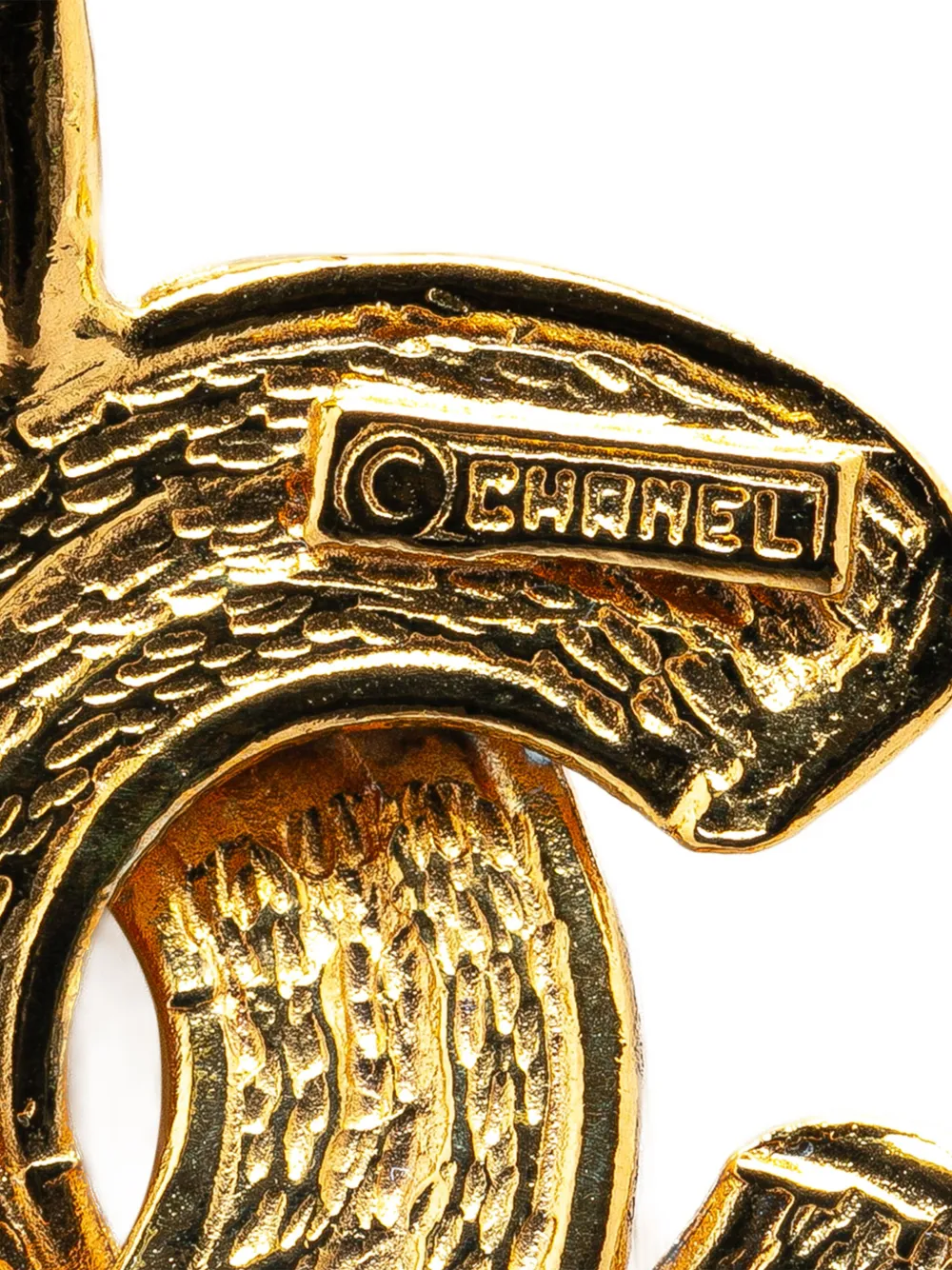 CHANEL Pre-Owned 1970-1980 Gold Plated CC Quilted Pendant costume necklace - Goud