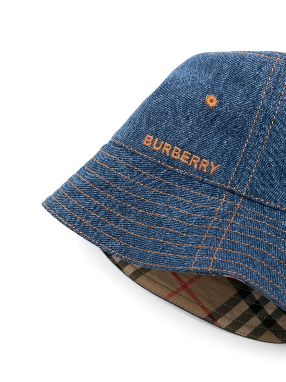 Burberry Pre-Owned embroidered-logo bucket hat - Blue