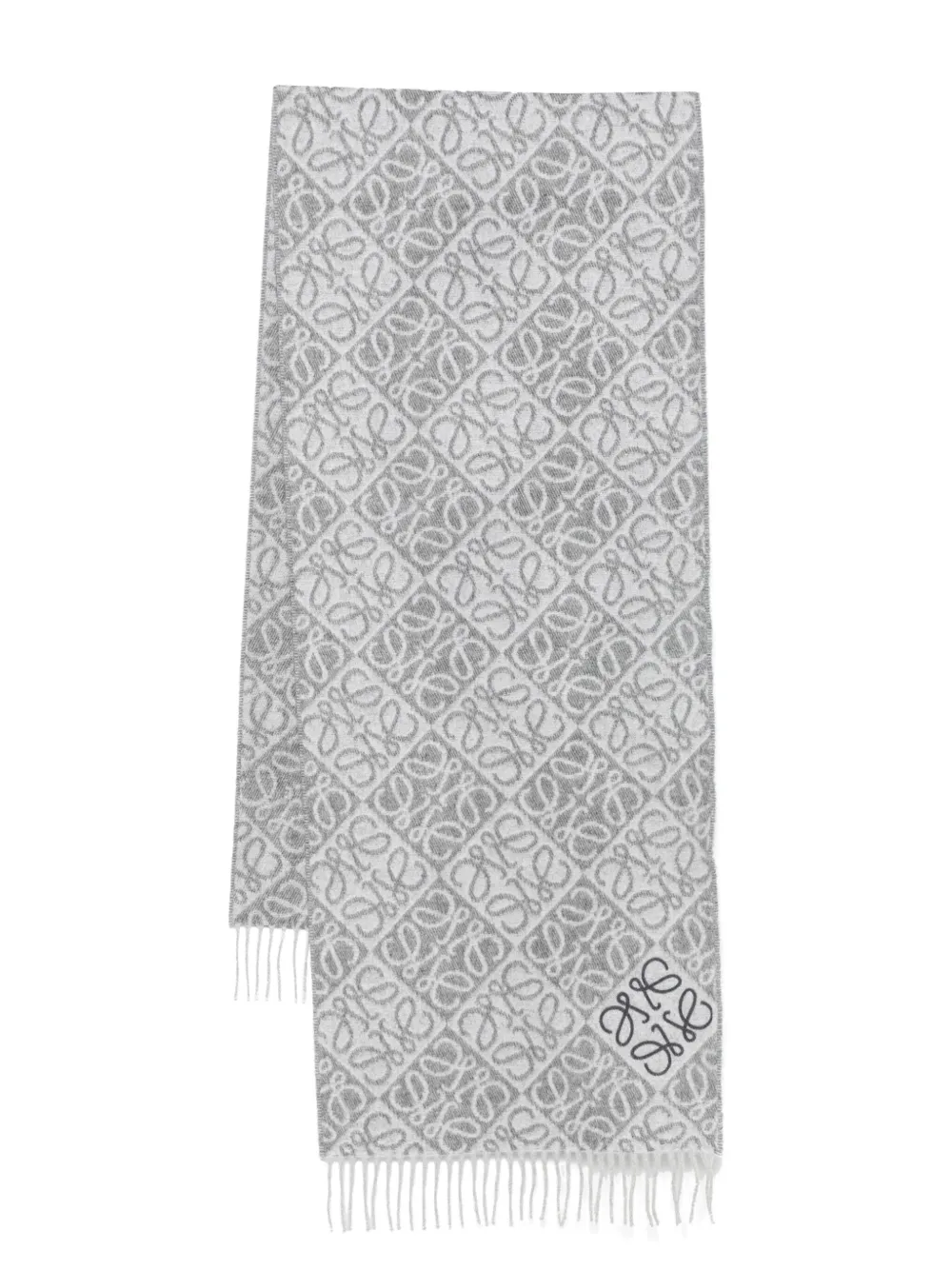 LOEWE アナグラム スカーフ - グレー LOEWE アナグラム スカーフ - グレー