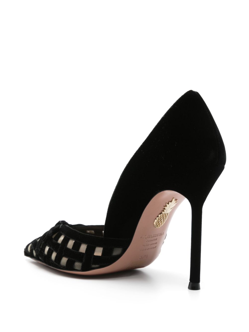 Aquazzura 110mm velvet pumps Black