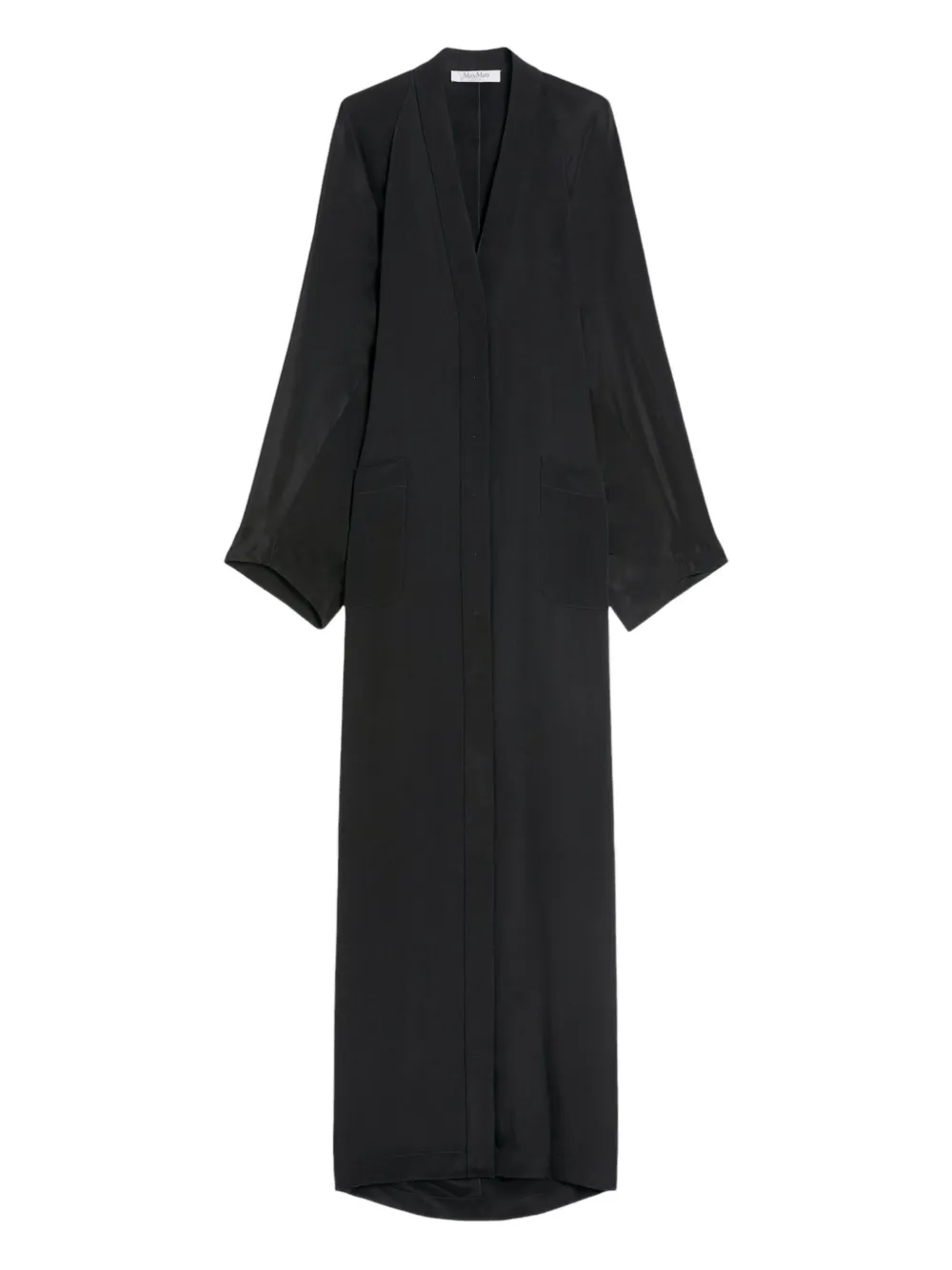 Max Mara V-neck Wide-sleeve Maxi Dress In Black