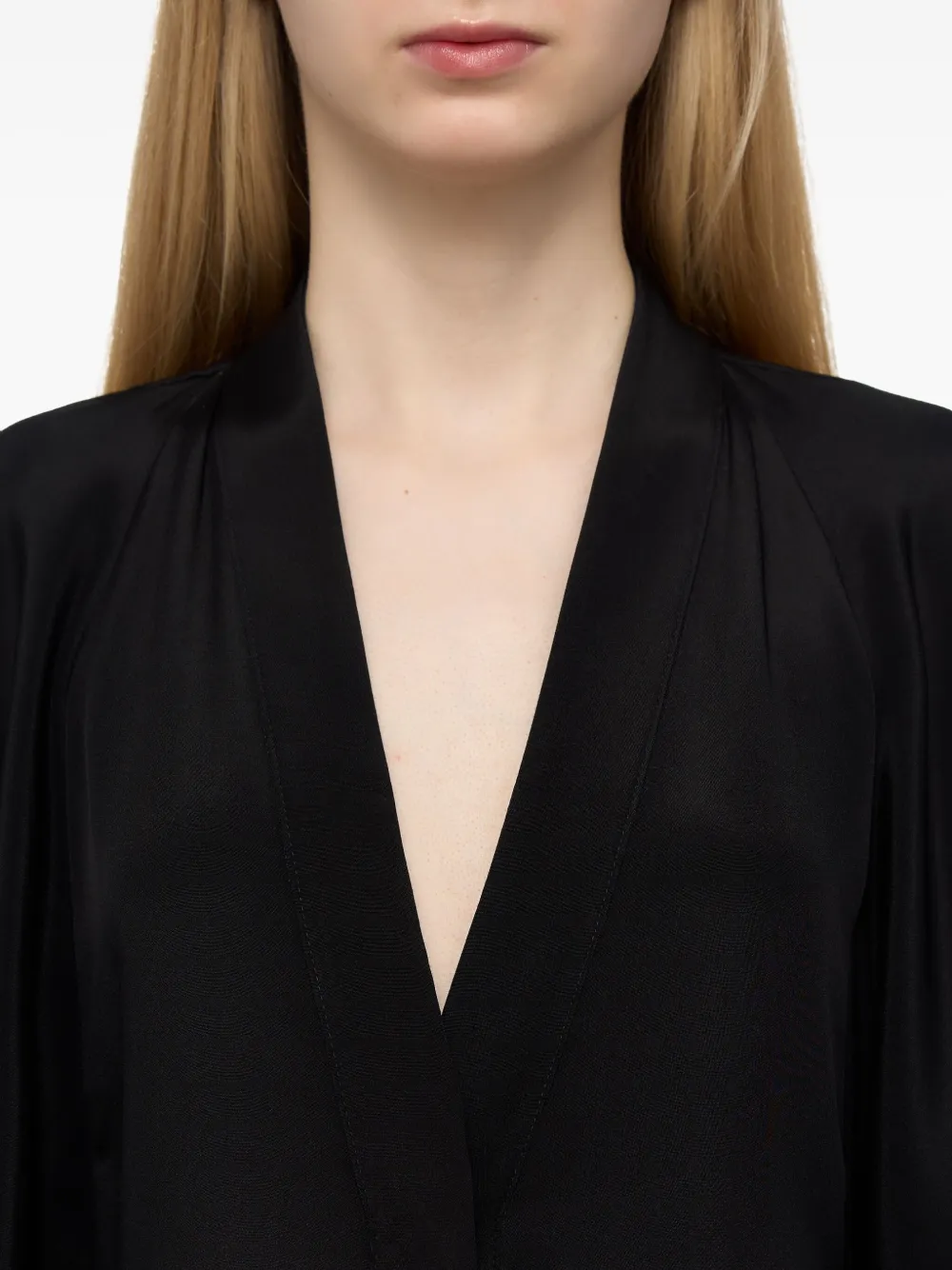 Max Mara V-neck Wide-sleeve Maxi Dress In Black