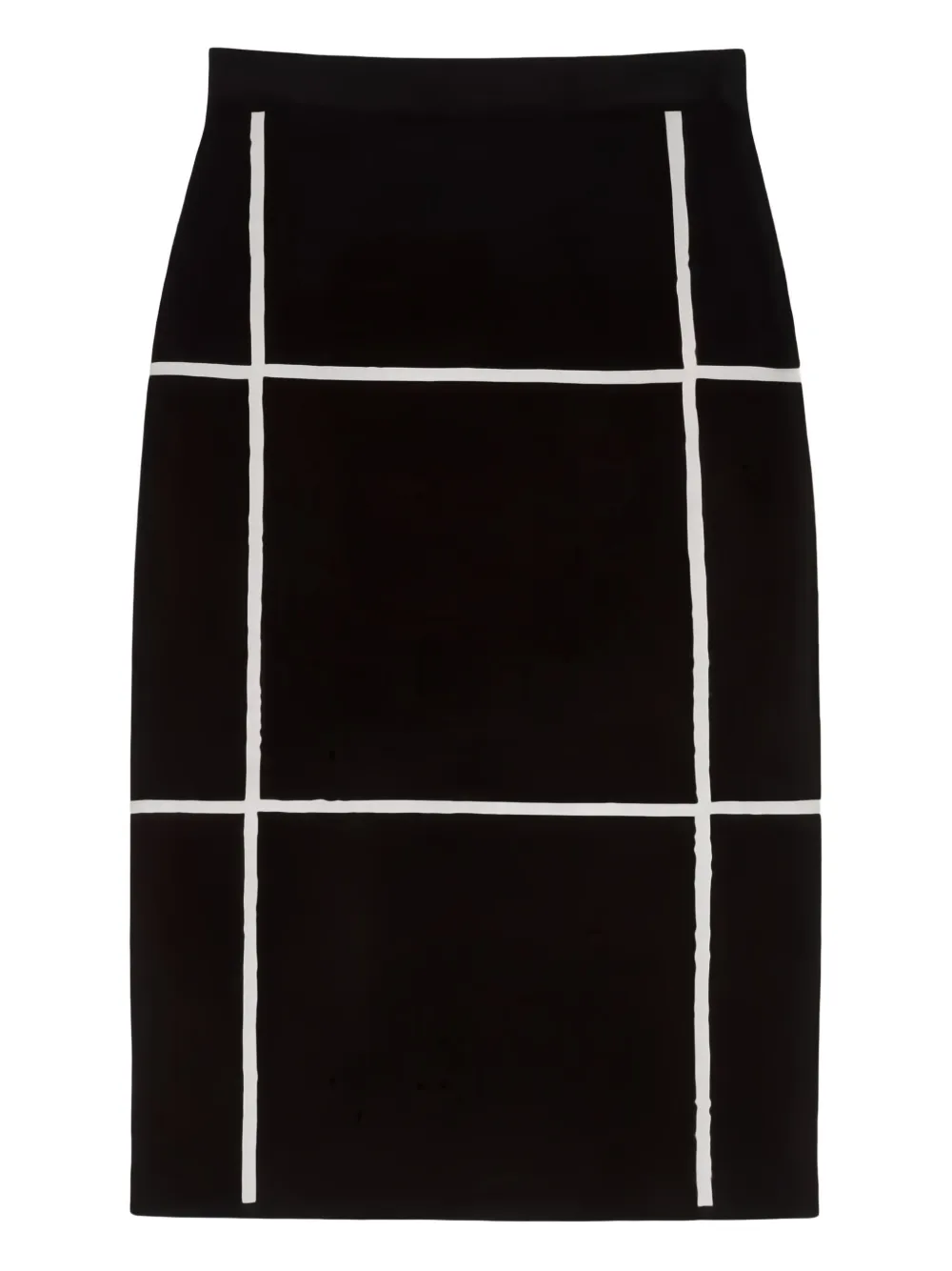 Max Mara Grid-pattern Midi Skirt In Black