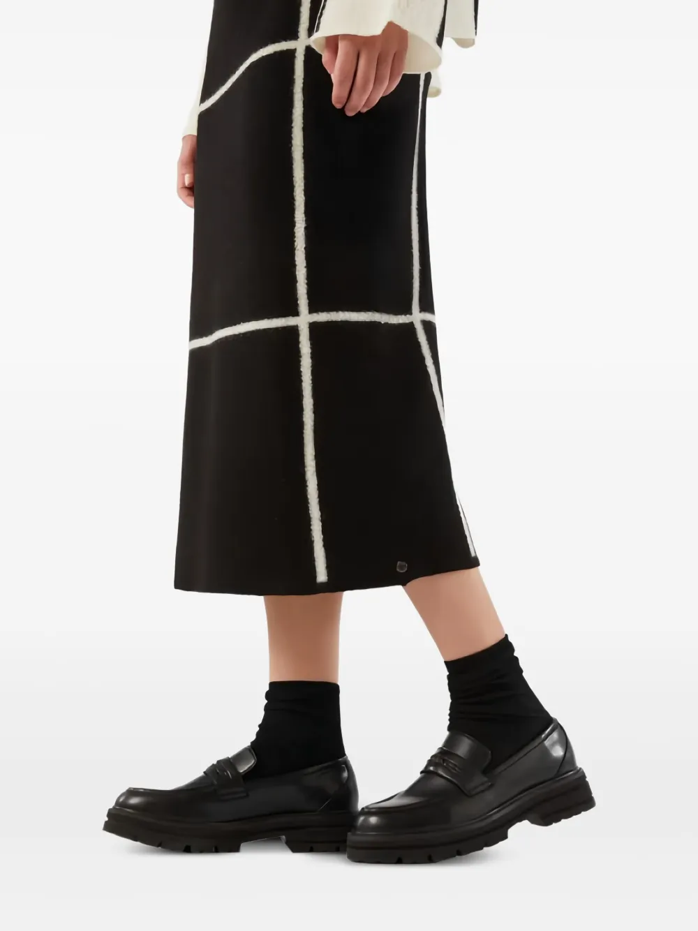Max Mara Midi-rok met patroon Zwart
