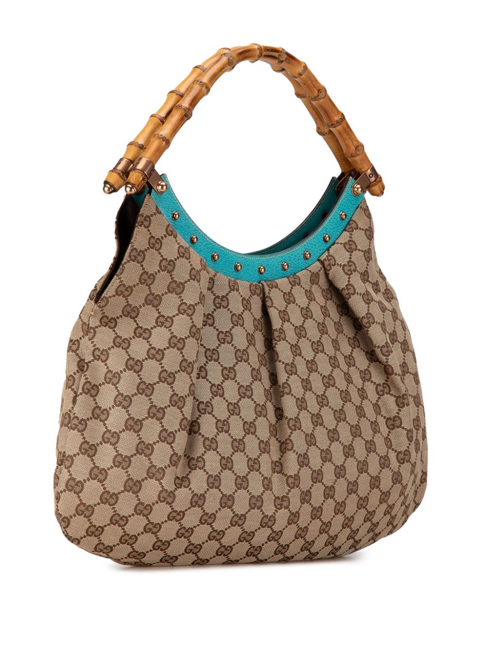 Gucci Pre-Owned 2000-2015 GG Canvas Bamboo Studded hobo bag - Blauw