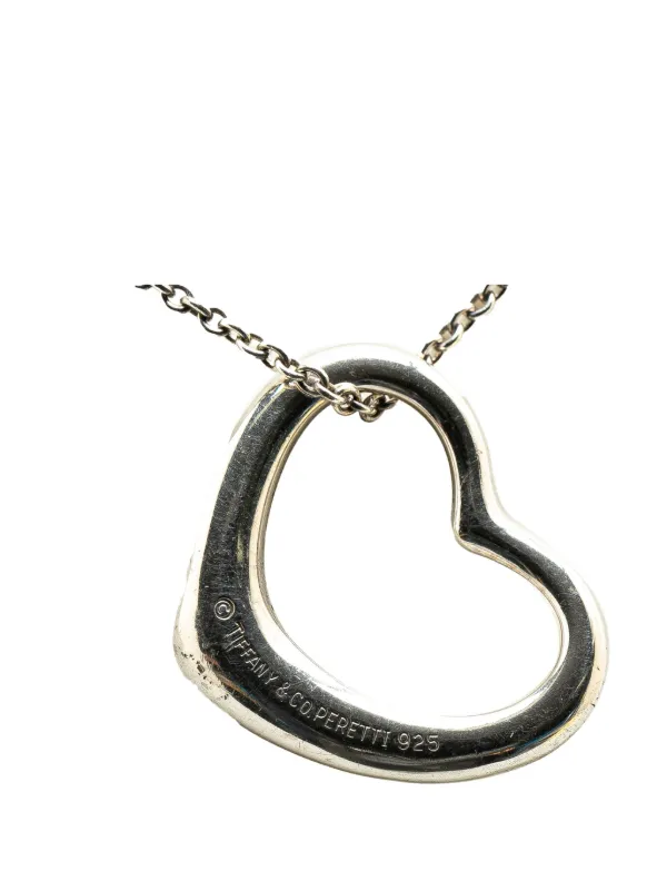 Tiffany Co. Pre Owned 21st Century Elsa Peretti Sterling Silver Open Heart Pendant Necklace Silver FARFETCH AO
