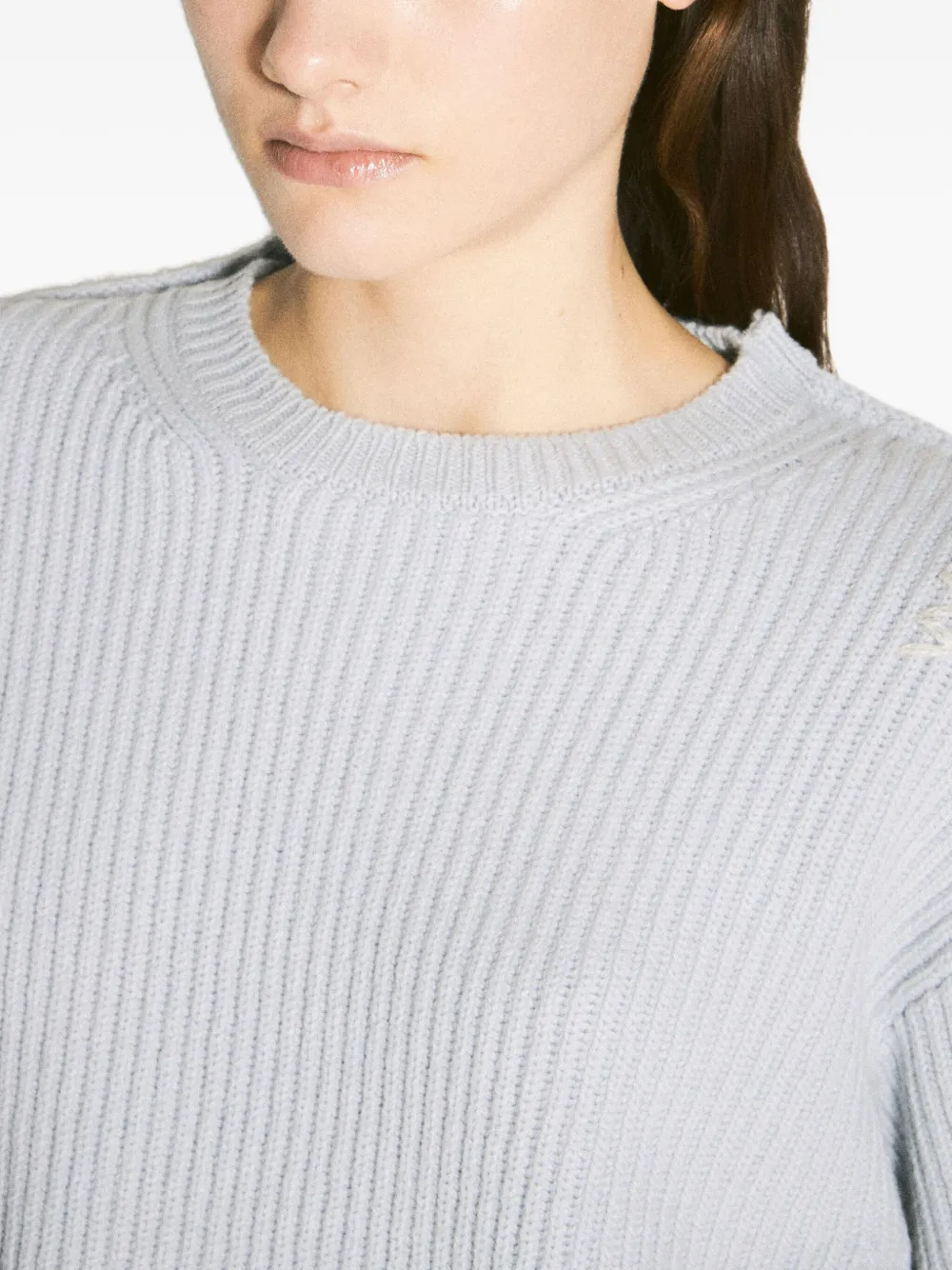 Marni Women Crewneck Wool Sweater In Grey