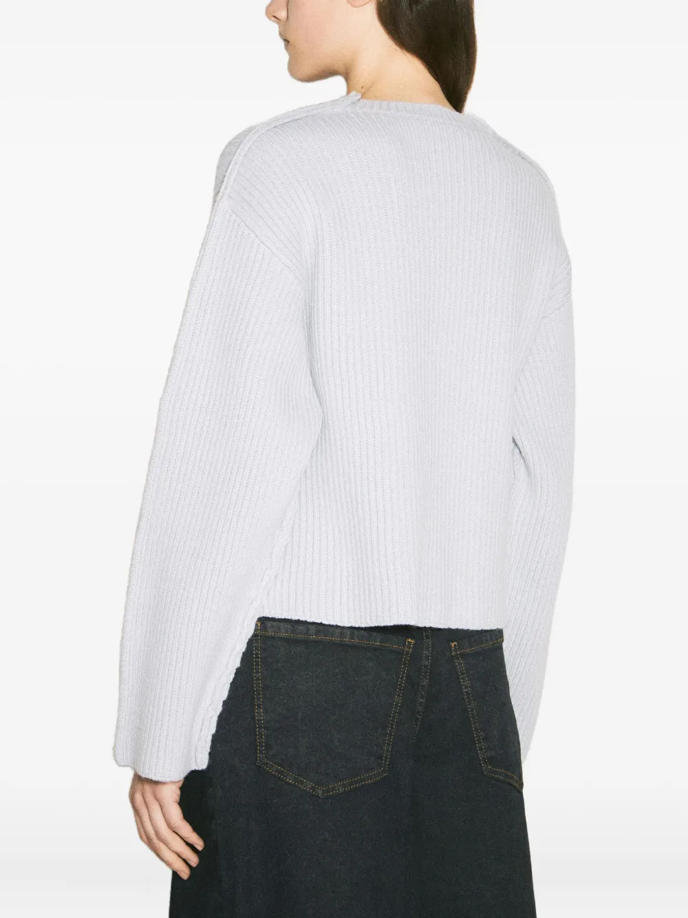 Marni Women Crewneck Wool Sweater In Grey