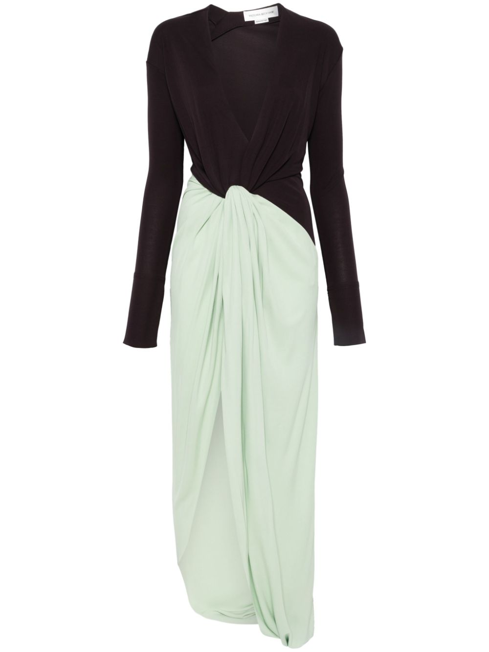 knot-detail jersey gown