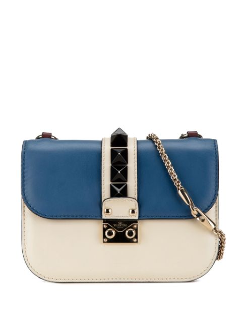 Valentino Garavani Pre-Owned 2010-2023 Small Tricolor Rockstud Glam Lock crossbody bag