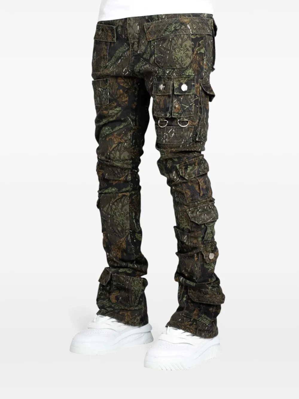 Guapi Camouflage-print Jeans In Grün