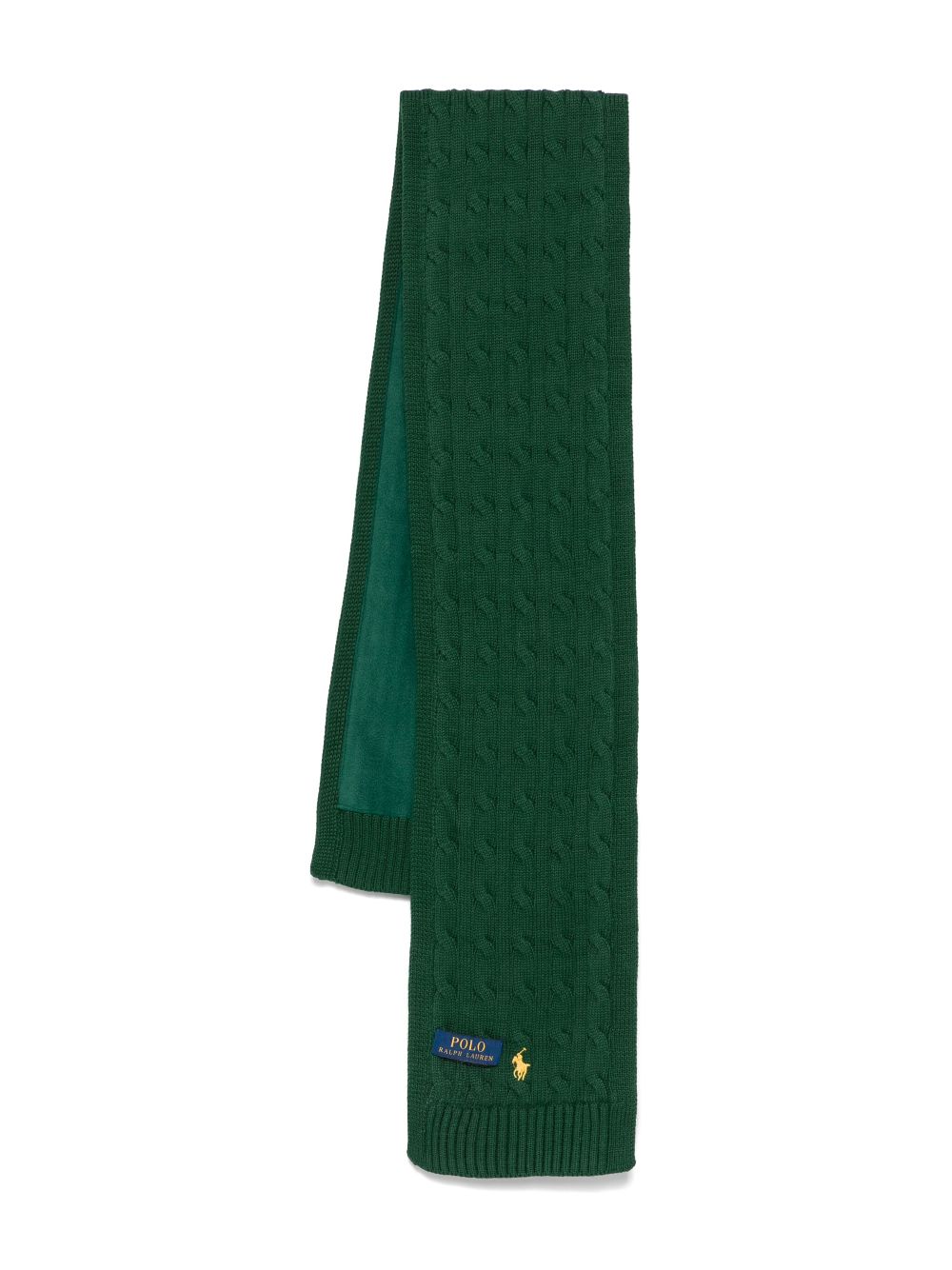 POLO RALPH LAUREN KIDS cable-knit cotton scarf - Green