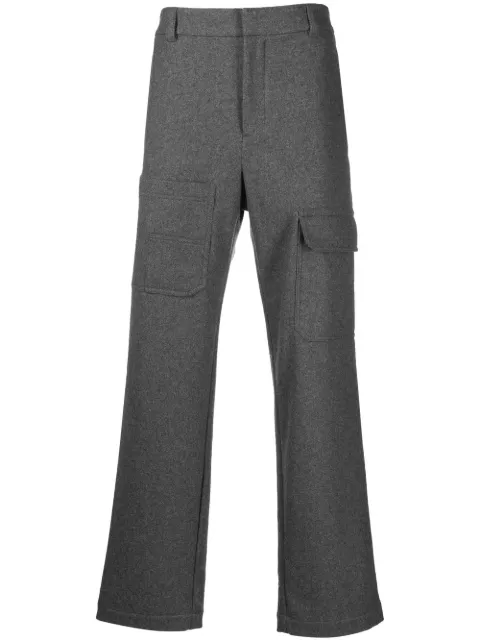 Helmut Lang FLANNEL PANT. MEL WOOL "GREY MELANGE - Q91"