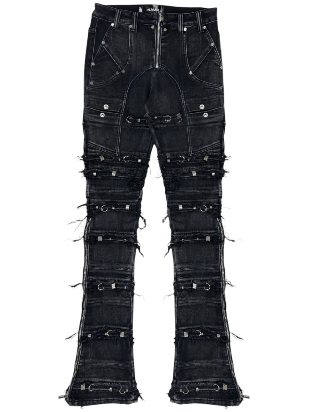 GUAPI piercing-embellished jeans - Grey