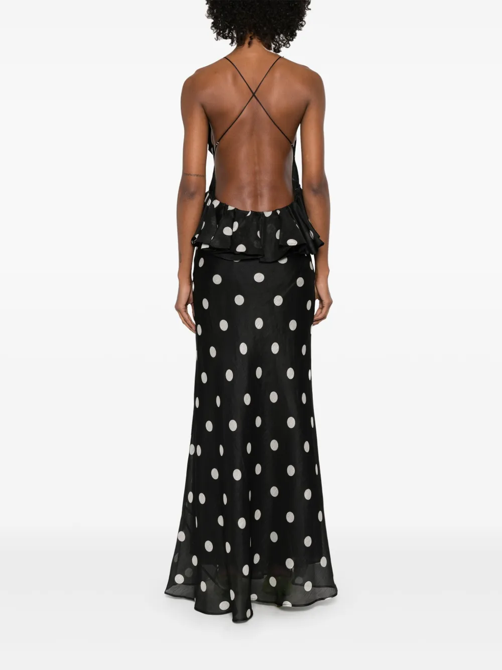 Shop Zimmermann 'crush Ruffle Halter Maxi Dress' Dress In 黑色