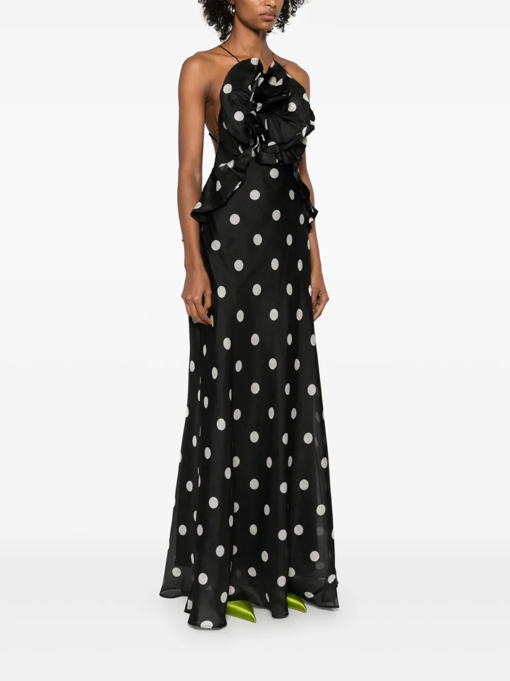 NWOT $1,850 Zimmermann Crush Ruffle Halter Mini Silk Linen