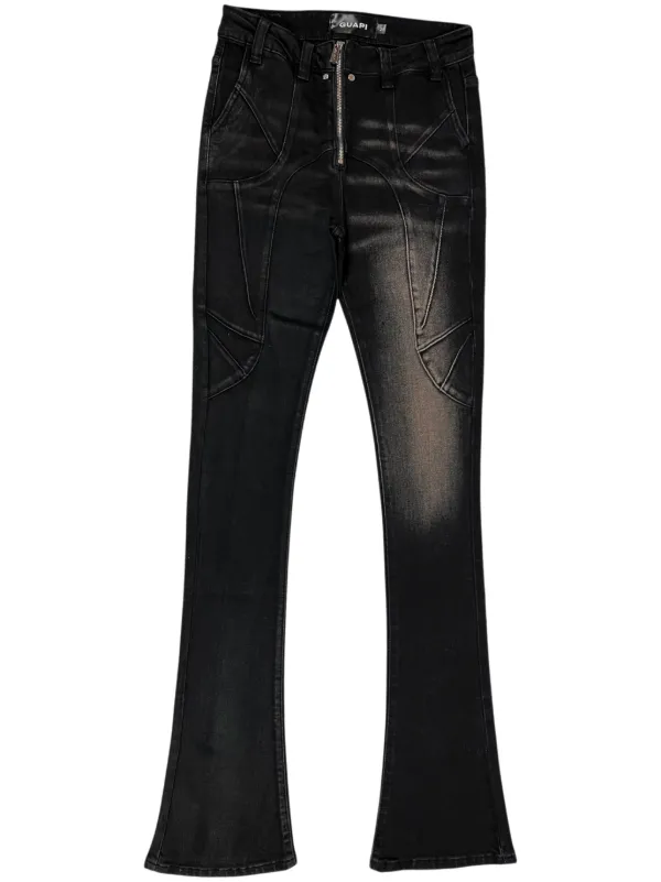 GUAPI waxed-effect Jeans | Black | FARFETCH BN