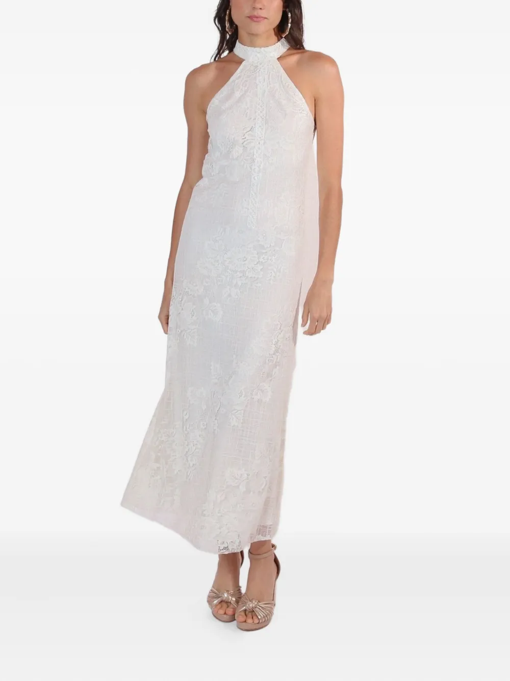 Lethicia Bronstein Sunrise halterneck lace dress - Wit