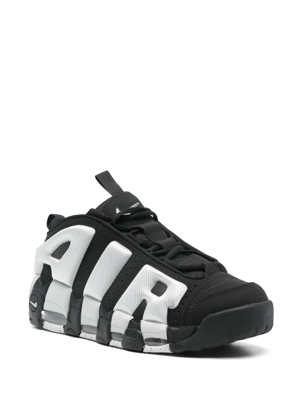 Nike Black & White Air More Uptempo Low Sneakers In 001 Nero/blanco