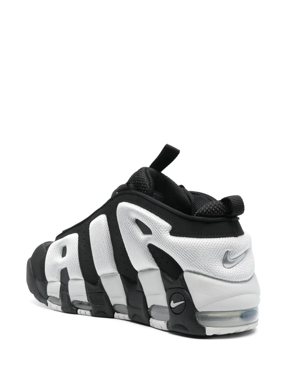 Nike Black & White Air More Uptempo Low Sneakers In 001 Nero/blanco