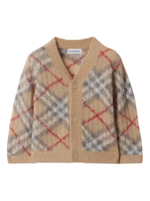 Burberry Kids チェック カーディガン | ニュートラル | FARFETCH JP