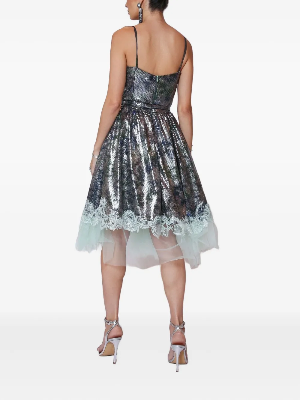 Lethicia Bronstein Mônica sequinned lace dress - Zilver