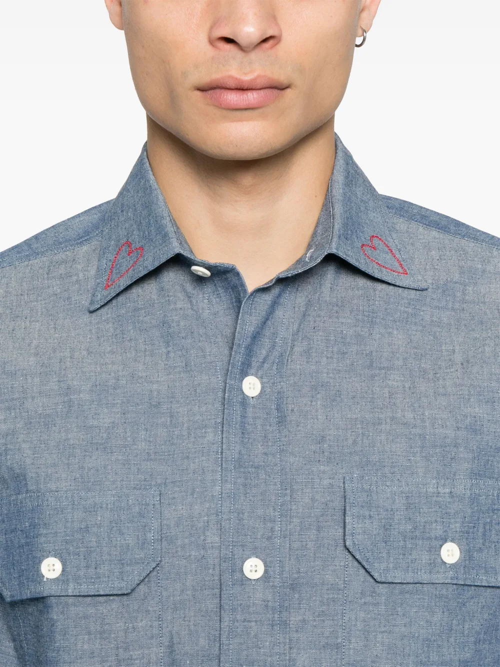 heart-embroidery shirt