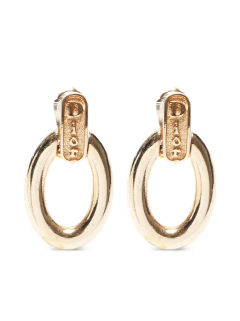 Christian Dior Pre-Owned aretes de clip circulares 1990