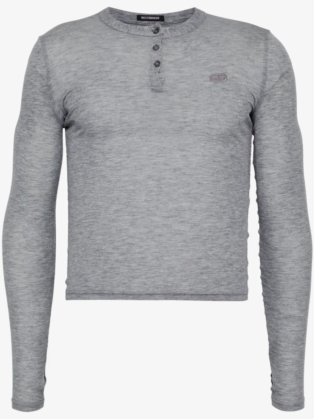 Ground Zero logo-embroidered T-shirt | Grey | Image 1