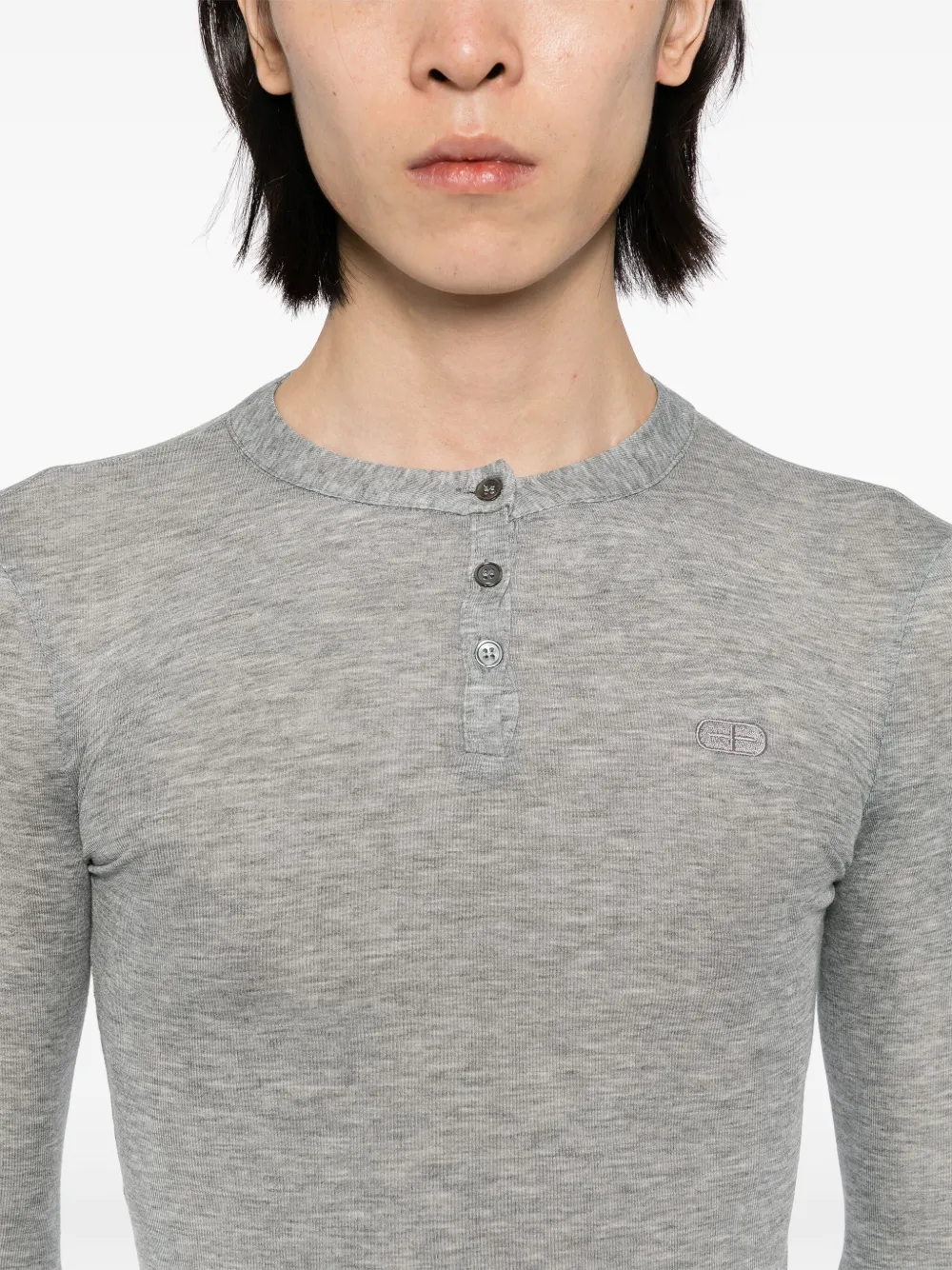 Ground Zero T-shirt met geborduurd logo Grijs
