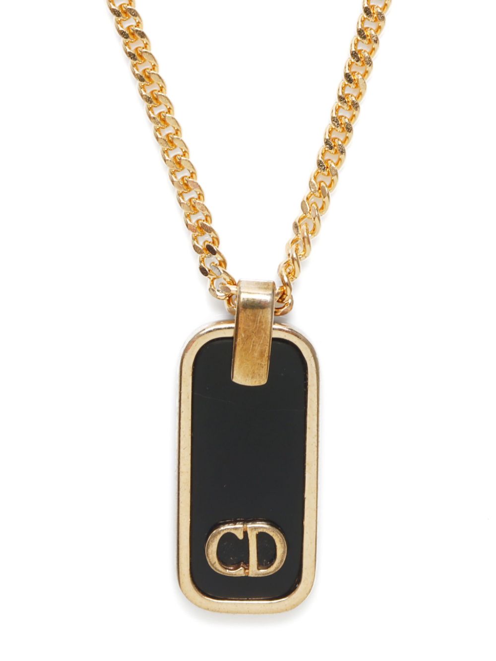 Christian Dior Pre-Owned 1990-2000s logo plate necklace - Goud