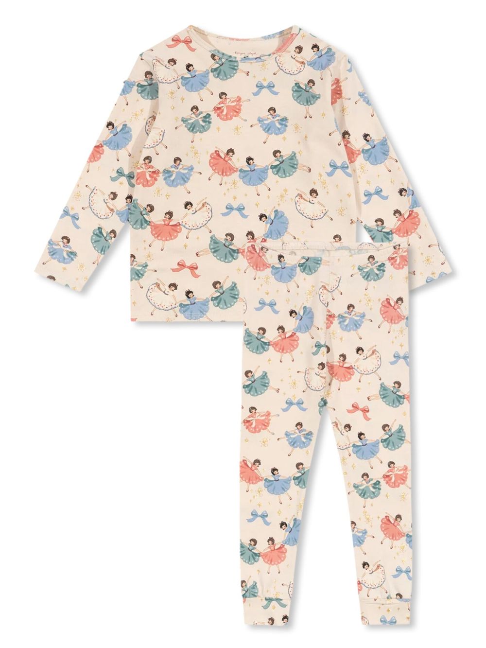 Konges Sløjd ballerina-print pajama set - Neutrals