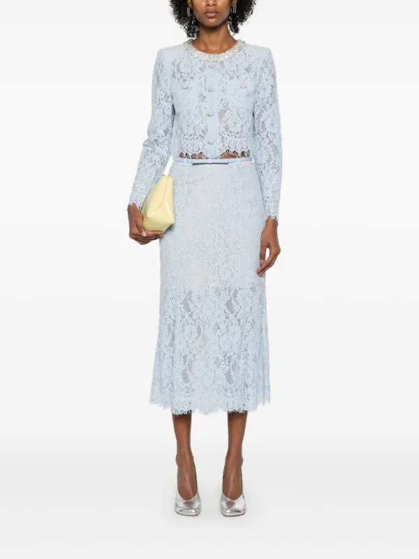 【送料&関税込】self-portrait Blue Lace Flared Midi Skirt Self Portrait Blue Lace Flared Midi Skirt – Petra Teufel