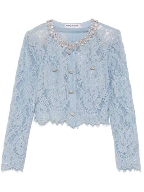 Self-Portrait lace embellished top