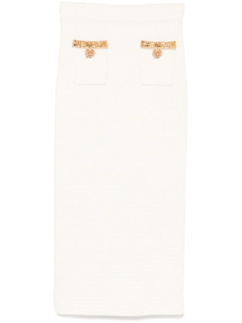 Self-Portrait lurex knitted midi skirt | Neutrals | Image 1