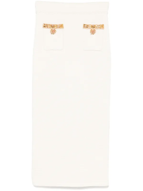 【送料&関税込】self-portrait Lurex Knitted Midi Skirt Cream Lurex Knit Midi Skirt – self-portrait-US