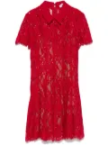 Self-Portrait sequin lace mini dress - Red