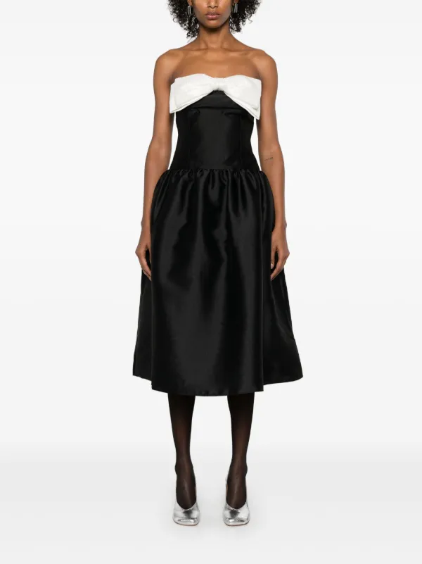 knee length dresses for ladies Pink Taffeta Belted Midi Dress main image 1