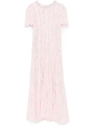 Self-Portrait Lace Midi Dress | Pink | FARFETCH