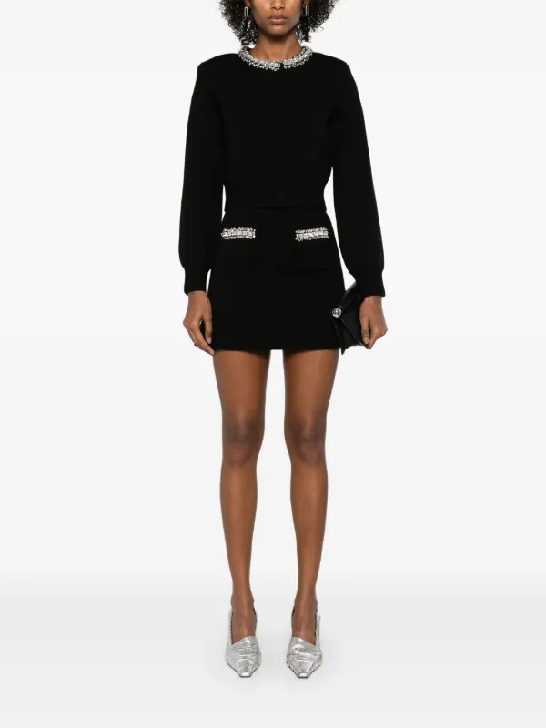 Self-Portrait ニット ディテール ミニスカート | ブラック | FARFETCH JP