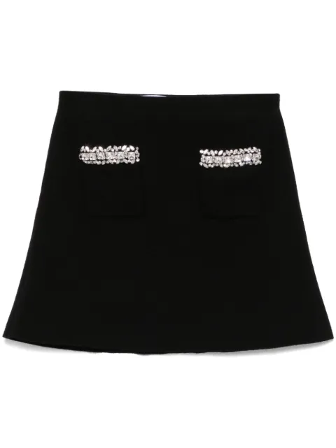 Self-Portrait knitted embellished mini skirt