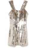 Self-Portrait sequin off-shoulder mini dress - Gold