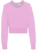Self-Portrait crystal-embellished sweater - Pink