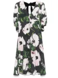 Stine Goya Umber Windflower volume-sleeves midi dress - Black