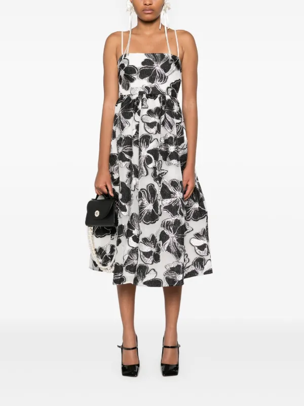 Stine Goya Anemone-jacquard Voluminous Midi Dress - White